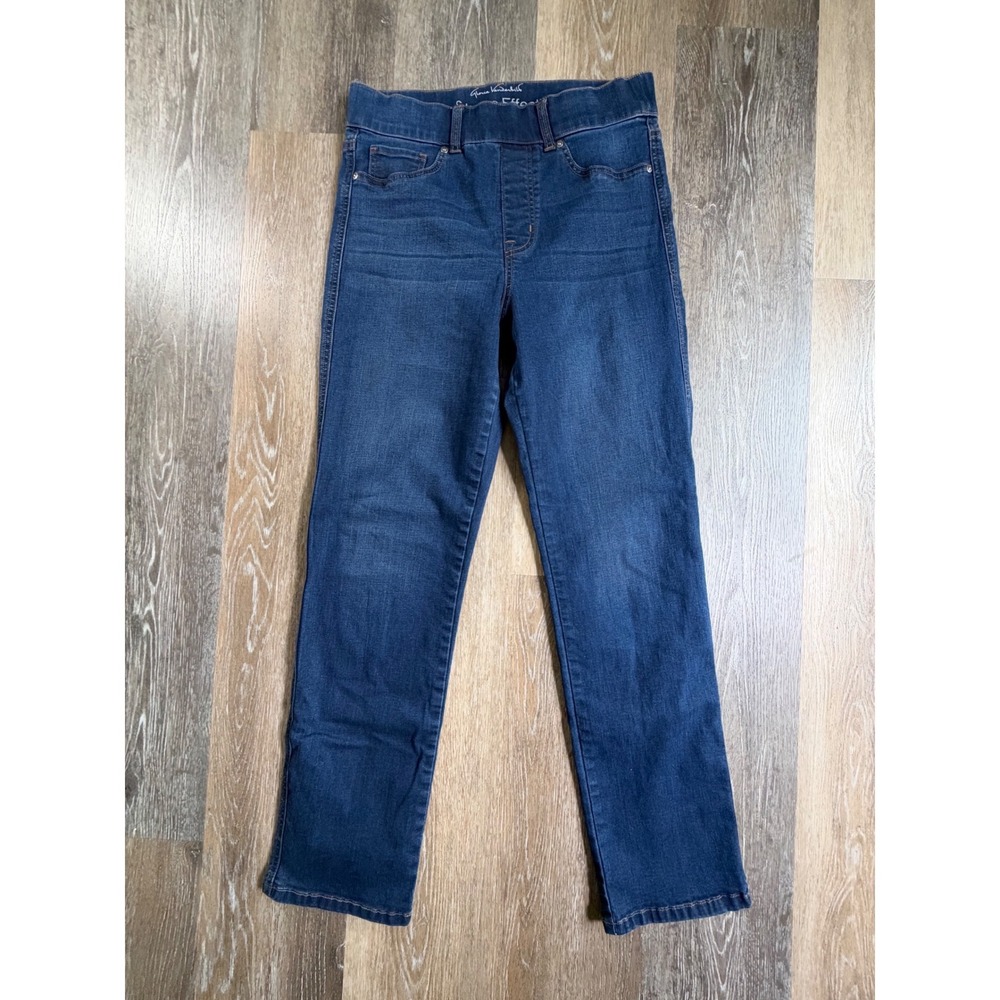 Gloria Vanderbilt Straight Jeans Women 10 Blue High Rise Shape Effect Pull On